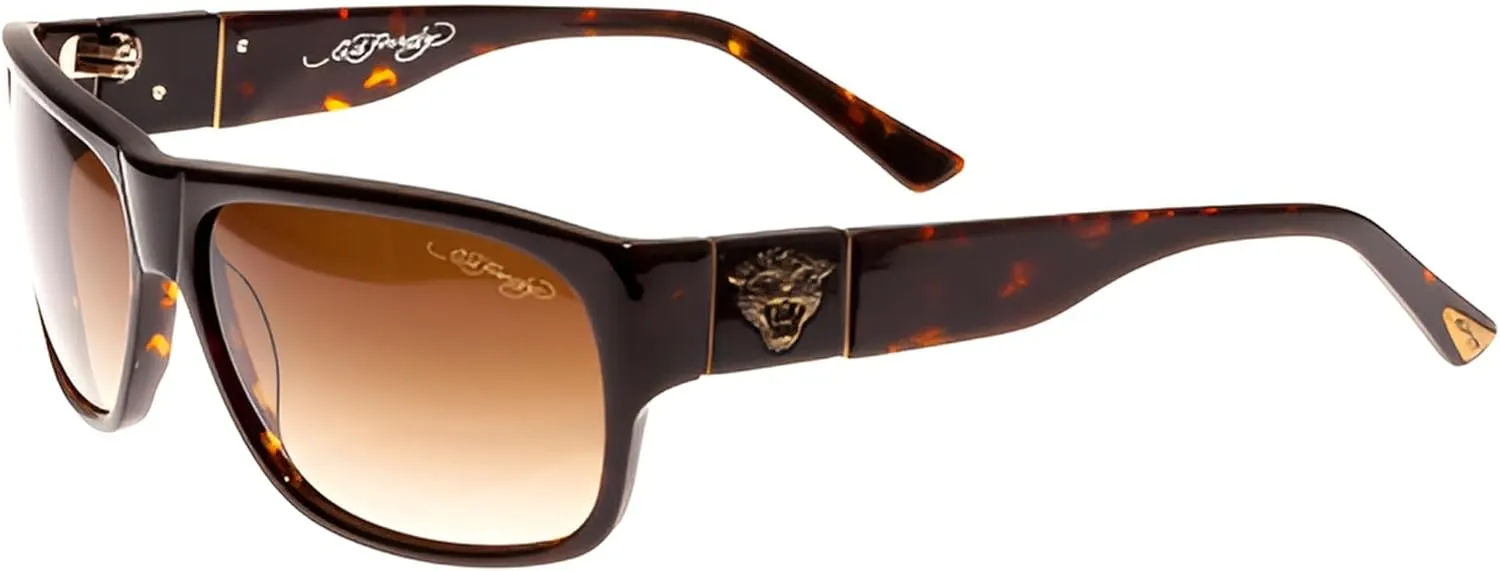 ED HARDY Tiger Head Tortoise with Leather Case