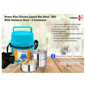 Electra Lunch Box Steel 3 Container - H07