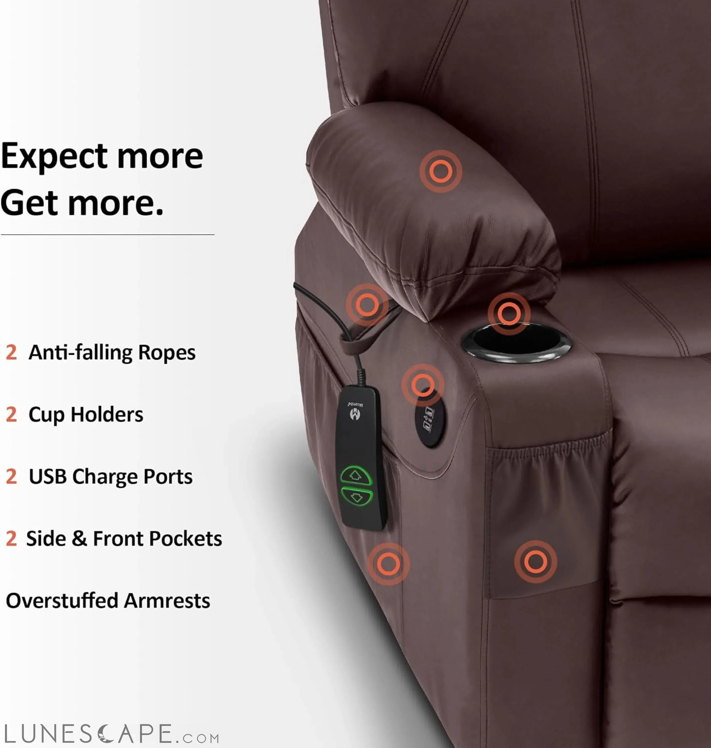 Electric Power Lift Recliner Chair Sofa with Massage and Heat for