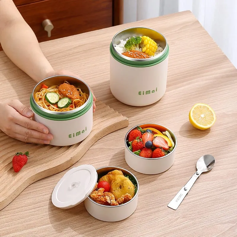 Elegant 2 Tier Vertical Lunch Box with Insulated Lunch Bag