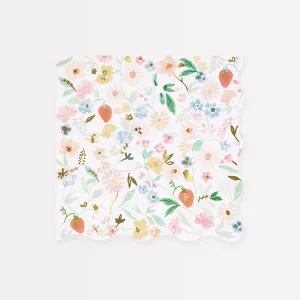 Elegant Floral Large Dinner Napkins