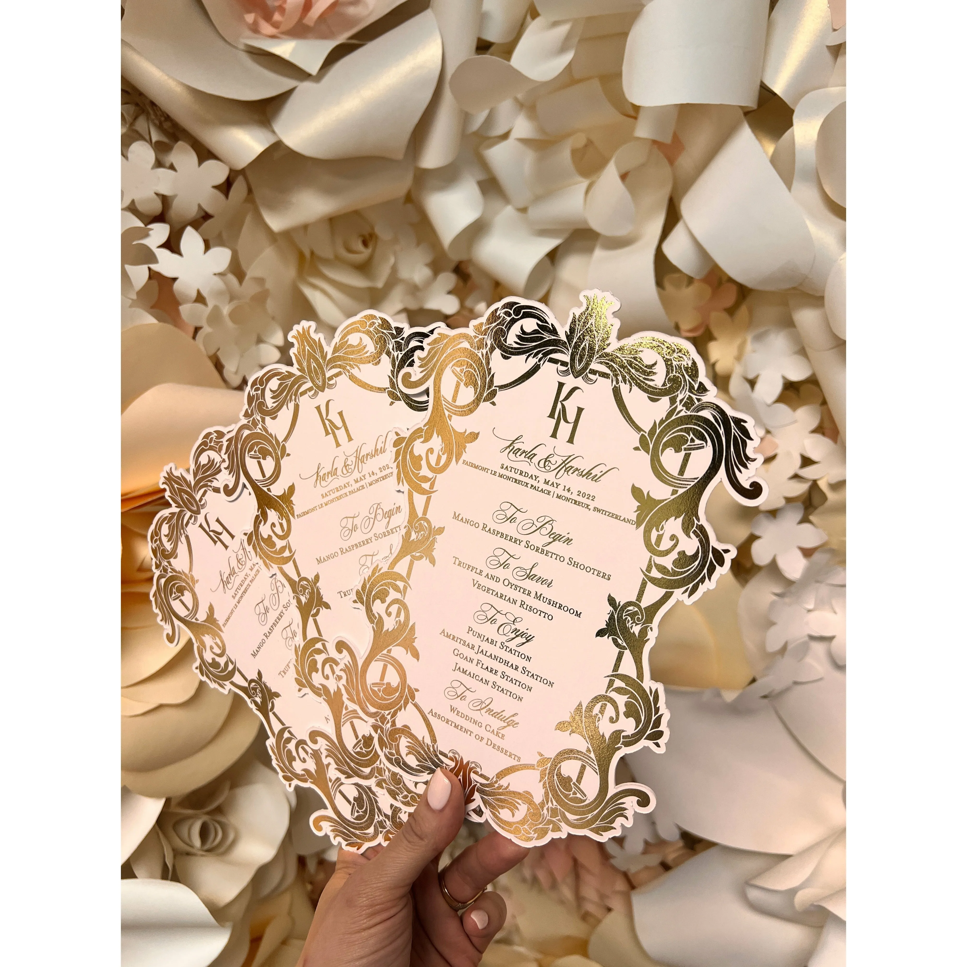Elegant Gold Foil Menu