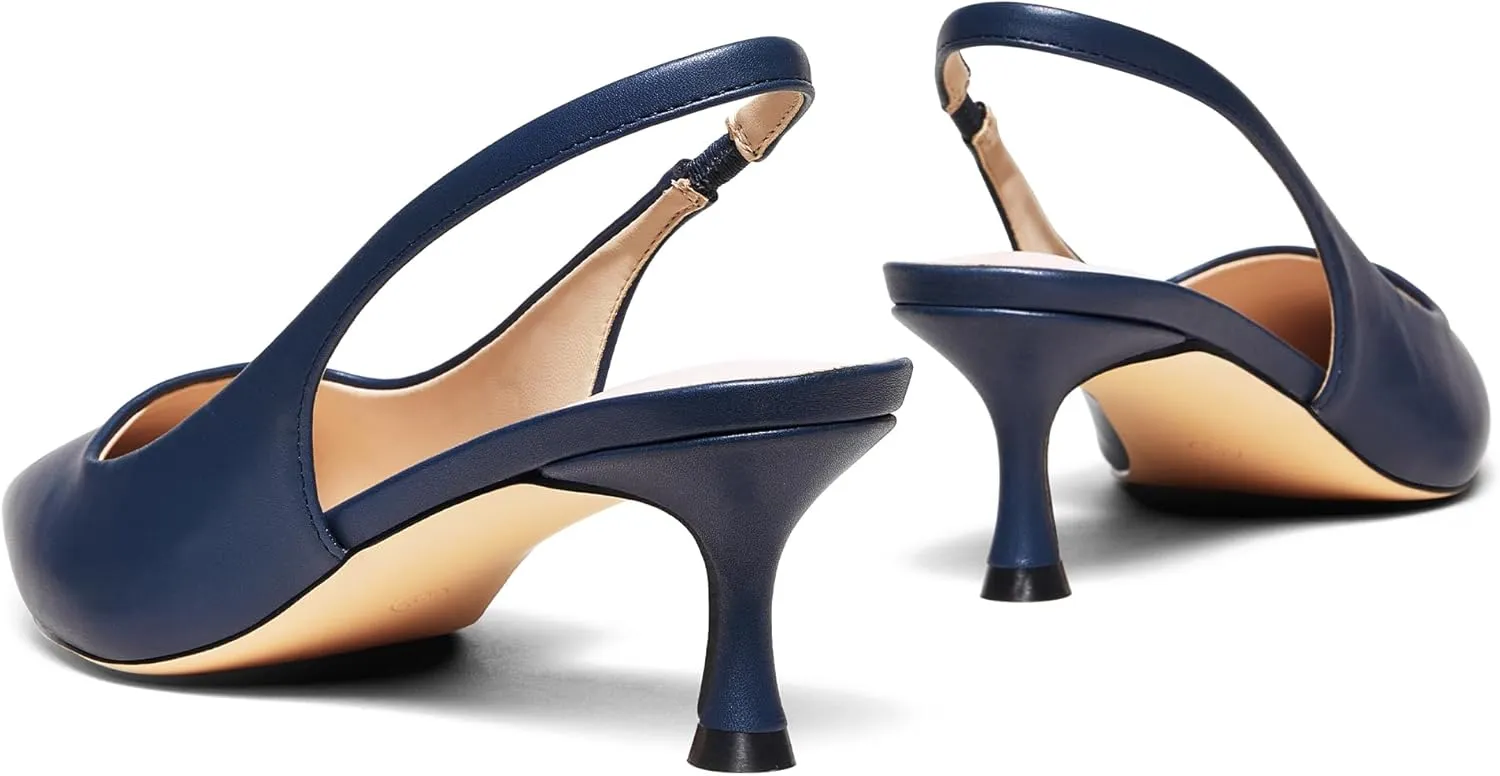 Elisabet Tang 1.96IN Trendy Closed Toe Slingback Kitten Heels for Women Low Dressy Pumps Wide Width Sexy for Prom