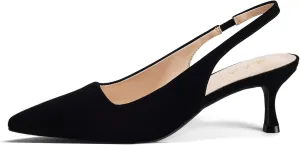 Elisabet Tang 1.96IN Trendy Closed Toe Slingback Kitten Heels for Women Low Dressy Pumps Wide Width Sexy for Prom