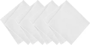 Elrene Home Fashions Laurel Solid Texture Water and Stain Resistant Fabric Dining Napkins, Set of 4, 17"x17", White