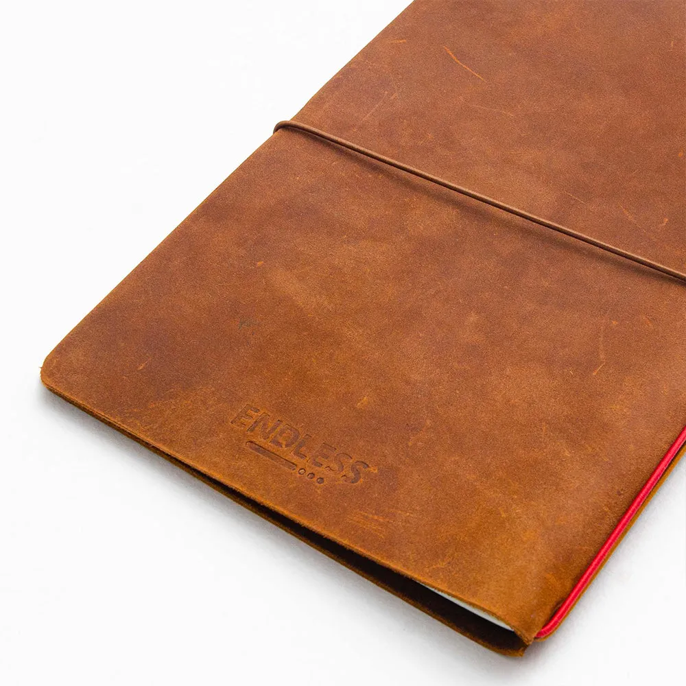 Endless Explorer Refillable Leather Regalia Paper Journal Brown