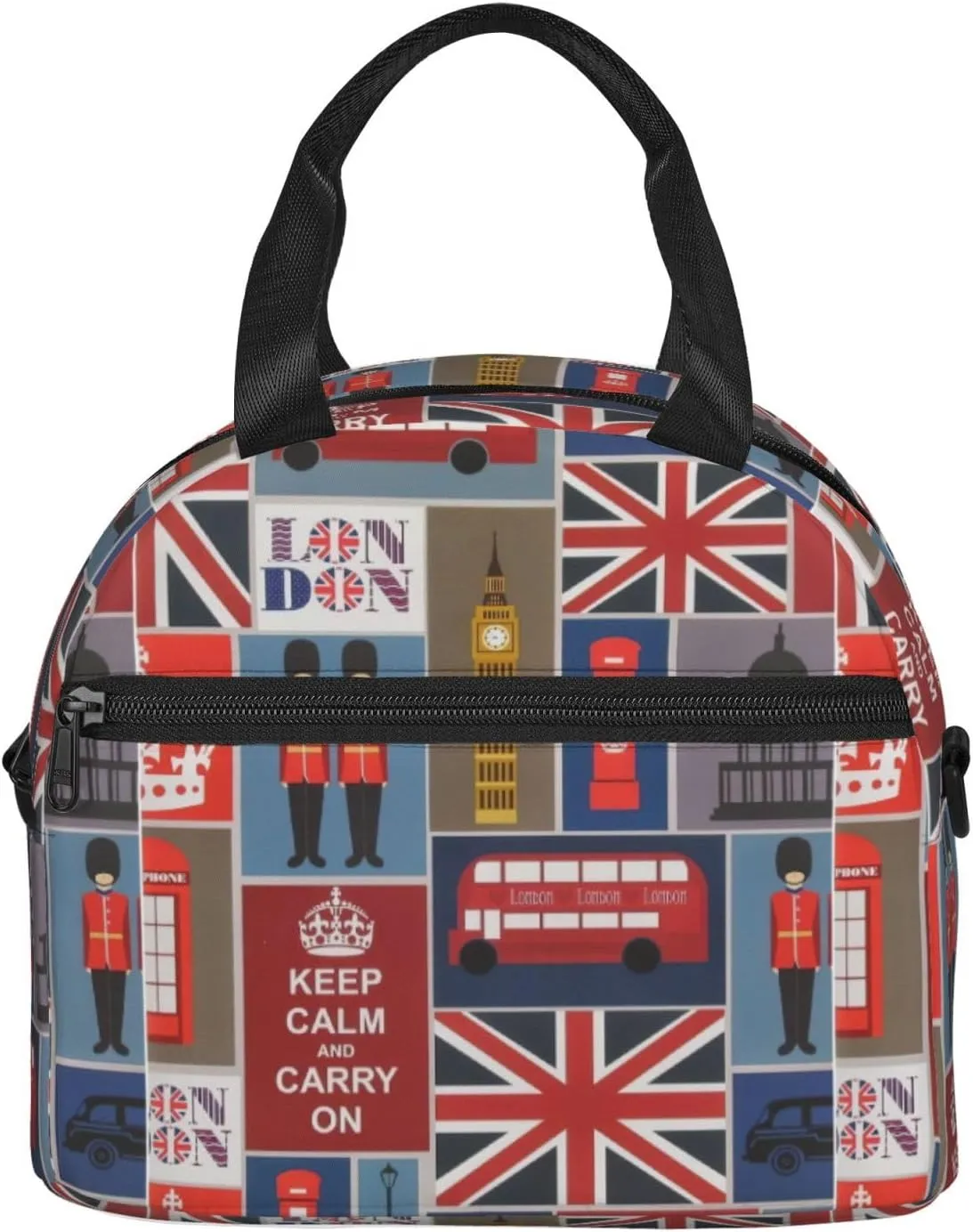 England Symbols Print Crossbody Insulated Lunch Bags For Women Men Cooler Bag Lightweight Waterproof Lunch Box