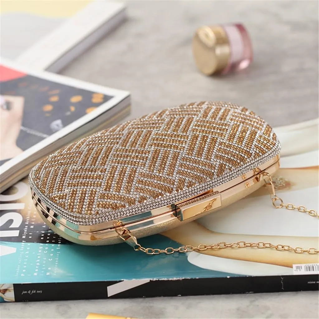 European and American Women's Clutch Bag Hard Box Small Square Bag Dinner Bag Shoulder Cross PU Bag(D)