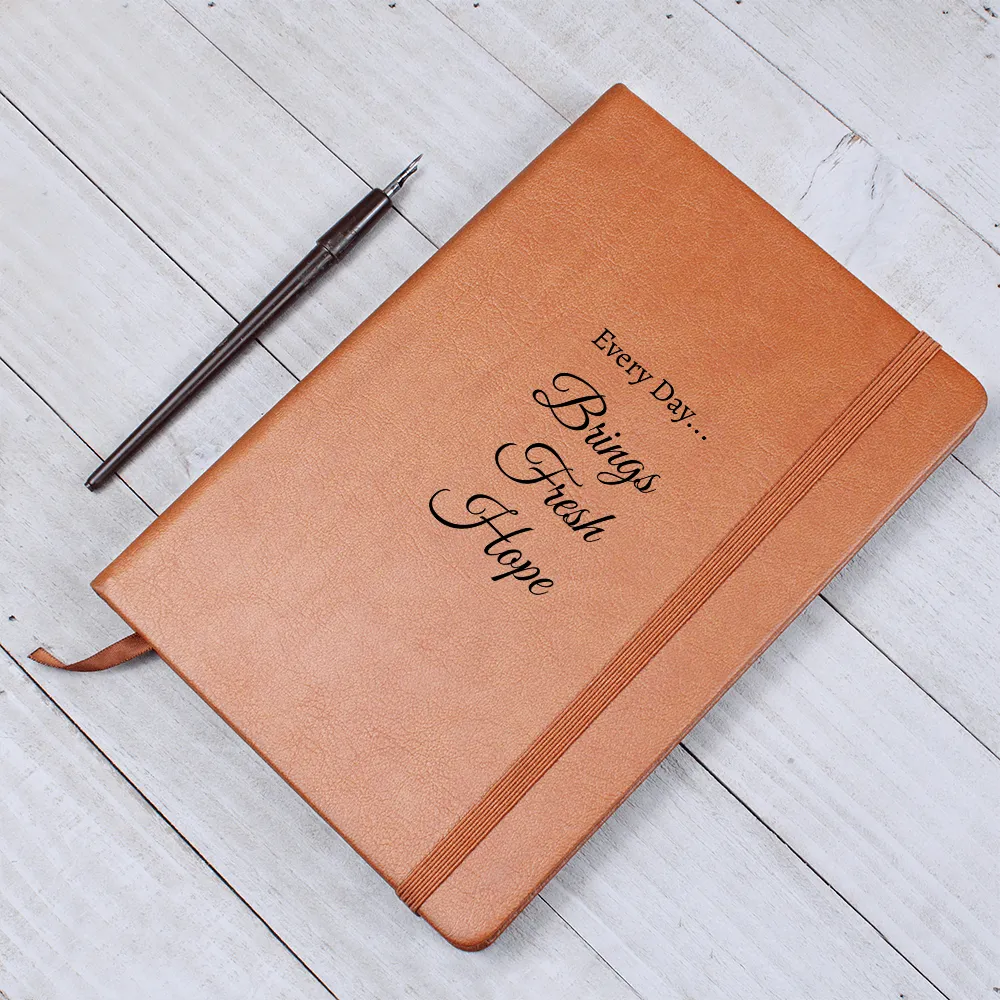 Every Day Brings Fresh Hope Brown Vegan Leather Bound Journal