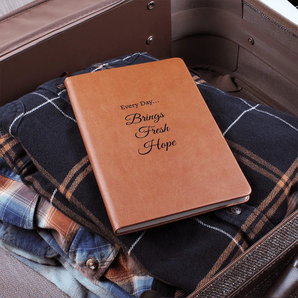 Every Day Brings Fresh Hope Brown Vegan Leather Bound Journal