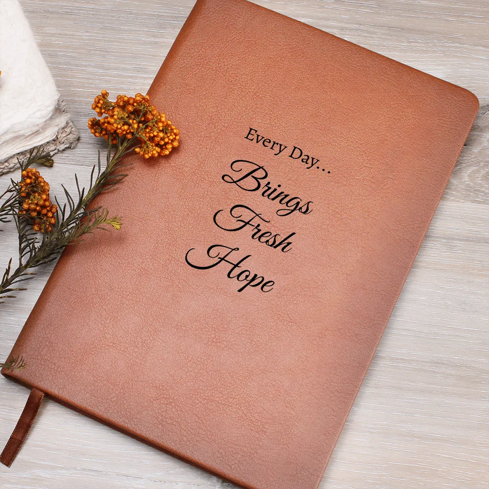 Every Day Brings Fresh Hope Brown Vegan Leather Bound Journal