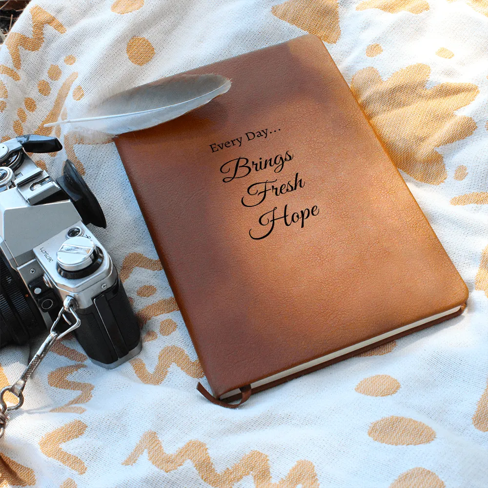 Every Day Brings Fresh Hope Brown Vegan Leather Bound Journal