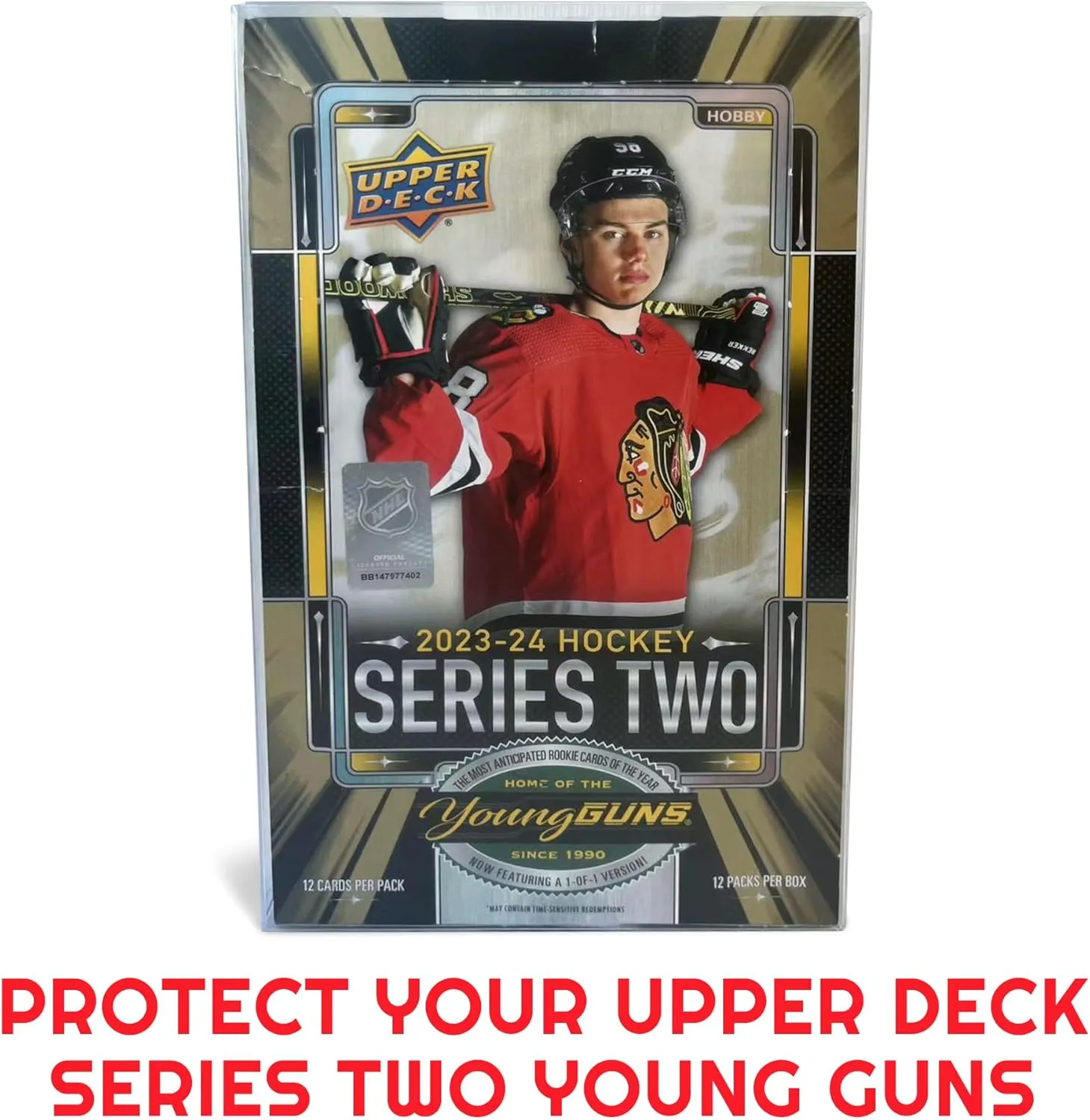 EVORETRO NHL Cards Protector for Upper Deck Series, NBA Hoops, and Panini NBA– PET Display Case for Boxed Sports Card Collectibles - 0.4 mm Thick (Pack of 5)