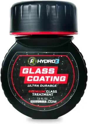 ExoForma Hydro3 Glass Coating - Hydrophobic Glass Coating for Windshield - Durable Water Repellent - Vision Enhancing for Windshield