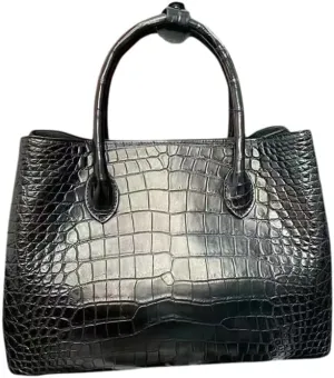 Exotic Genuine Crocodile Skin Women Classic Black Handbag Authentic Alligator Leather Lady Large Shoulder Bag Female Work Purse