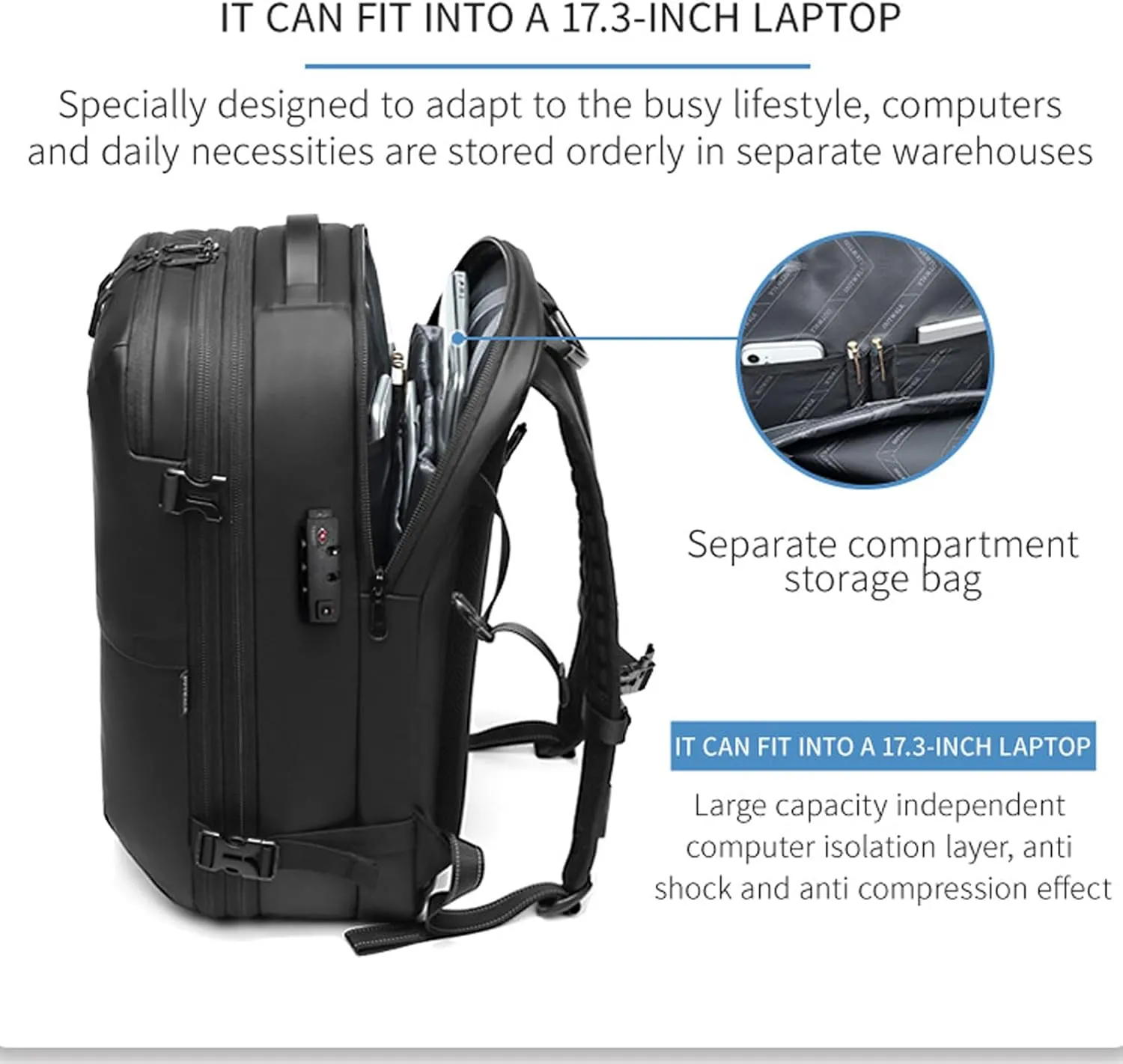Ezy Vac Backpack,Ezyvac Vacuum Compression Travel Backpack,Large Capacity Expandable Waterproof Multifunctional Bag (Gray)