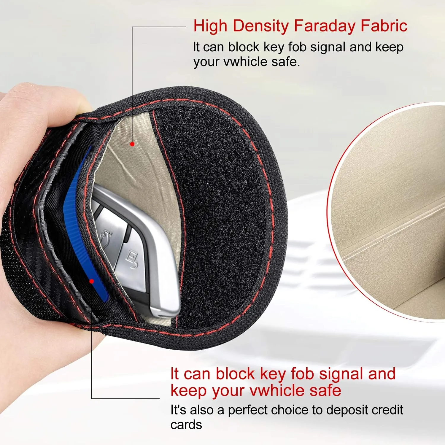 Faraday Box for Car Keys   2 Pcs Faraday Pouch for Key Fob 3.7 * 6.3 * 4.8in Faraday Key Box Portable Faraday Signal Blocker Bag Keyless Entry Car Keys RFID Signal Blocker Box(1 Double Lock 2 Pouch)