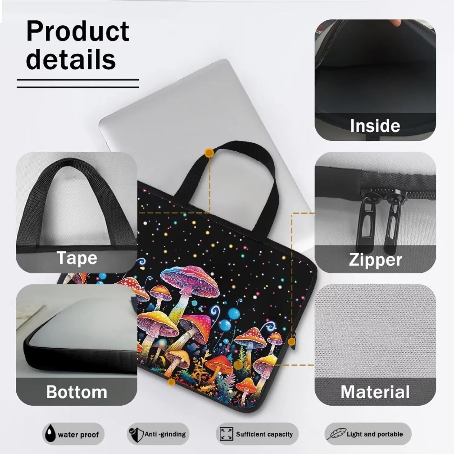 Fashion Laptop Bag for Women Cute Laptop Case Large Messenger Bag Laptop Work Tote for Laptop 15.6In Laptop