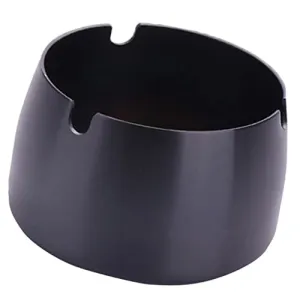 Fashion My Day Windproof Ashtray Stainless Steel Ash Tray for Home Office Black S