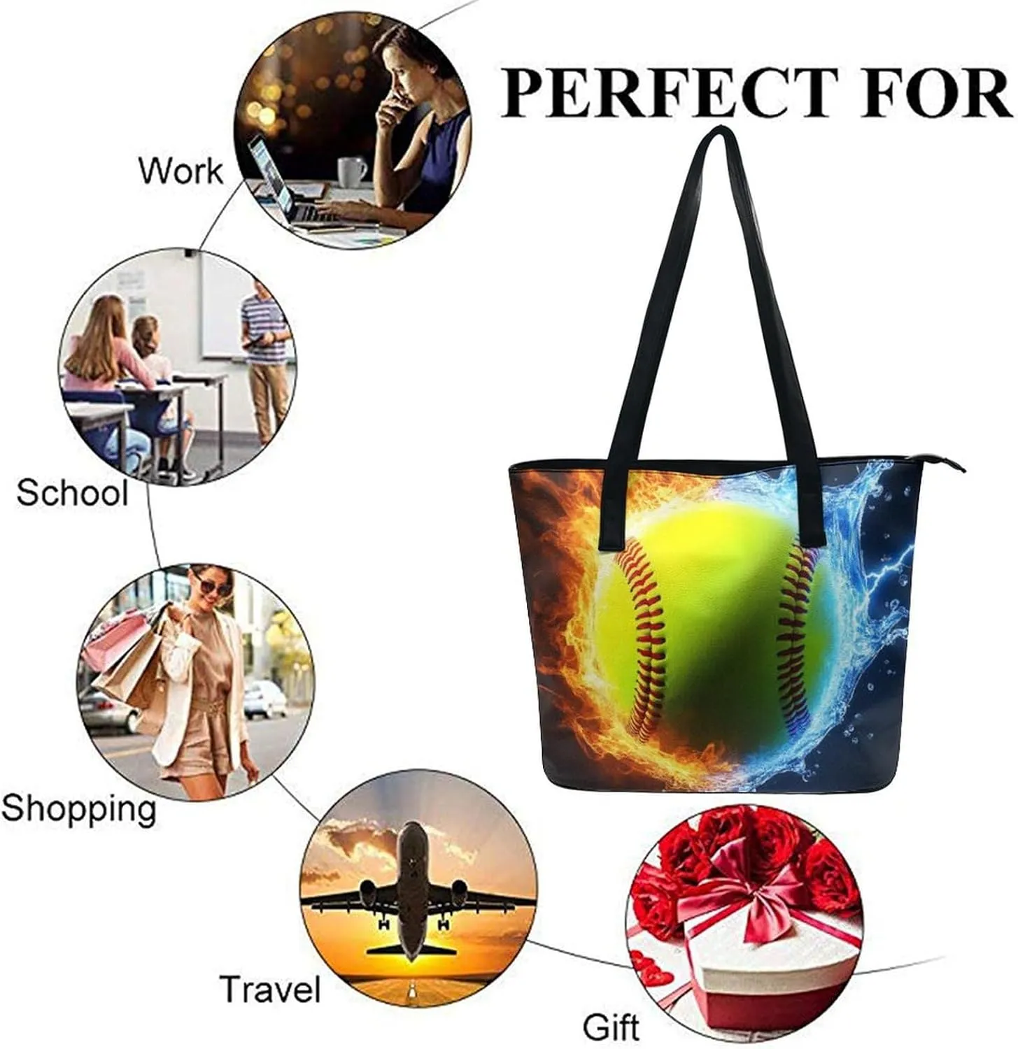 Fashionable Laptop Tote Bag For Women & Men, Large Work Commuter Bag