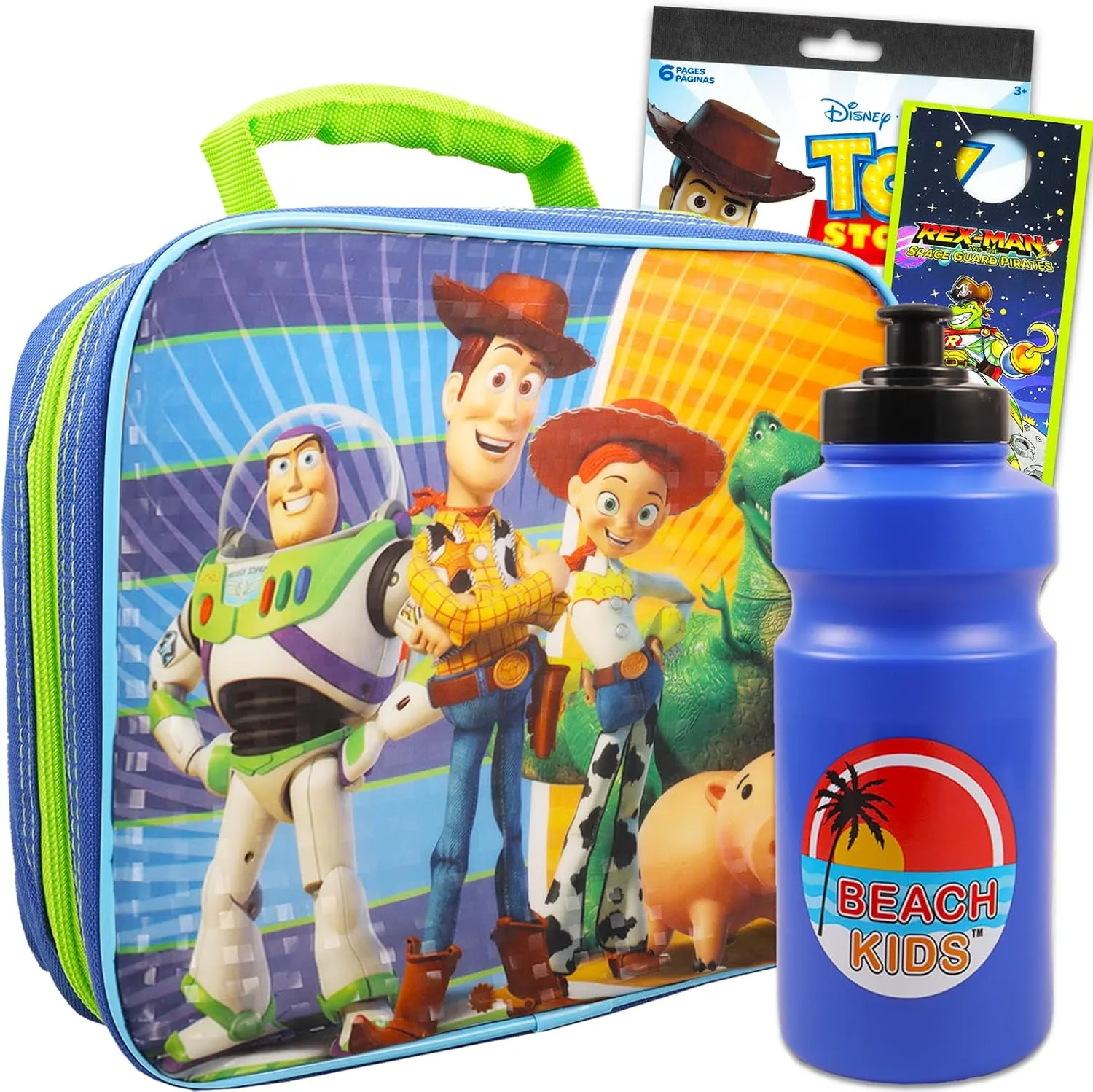 Fast Forward Toy Story Lunch Box for Toddlers Set - Buzz Lightyear Lunch Box, Water Pouch, Stickers, More | Lightyear Lunch Bag