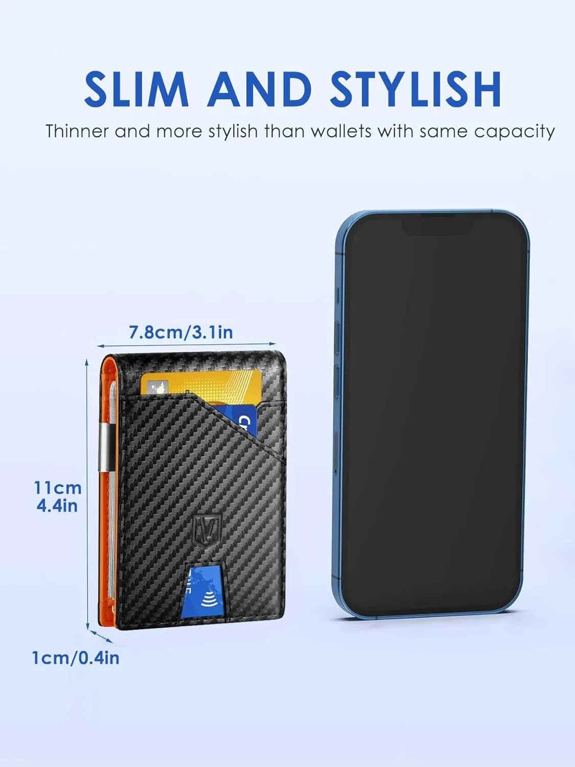 Father's Day Gifts for Dad Husband Boyfriend from Daughter Son Wife, Slim Wallet for Men with Money Clip RFID Blocking, Minimalist Thin Credit Card Holder with Gift Box