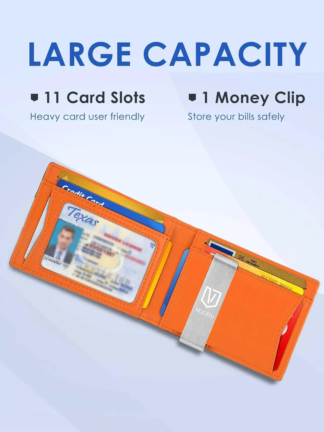Father's Day Gifts for Dad Husband Boyfriend from Daughter Son Wife, Slim Wallet for Men with Money Clip RFID Blocking, Minimalist Thin Credit Card Holder with Gift Box
