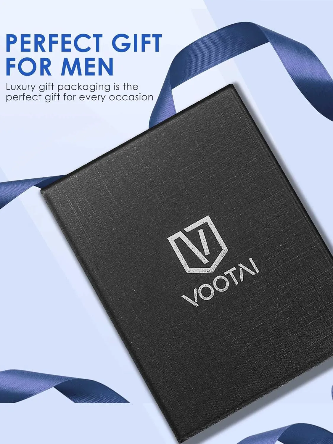 Father's Day Gifts for Dad Husband Boyfriend from Daughter Son Wife, Slim Wallet for Men with Money Clip RFID Blocking, Minimalist Thin Credit Card Holder with Gift Box