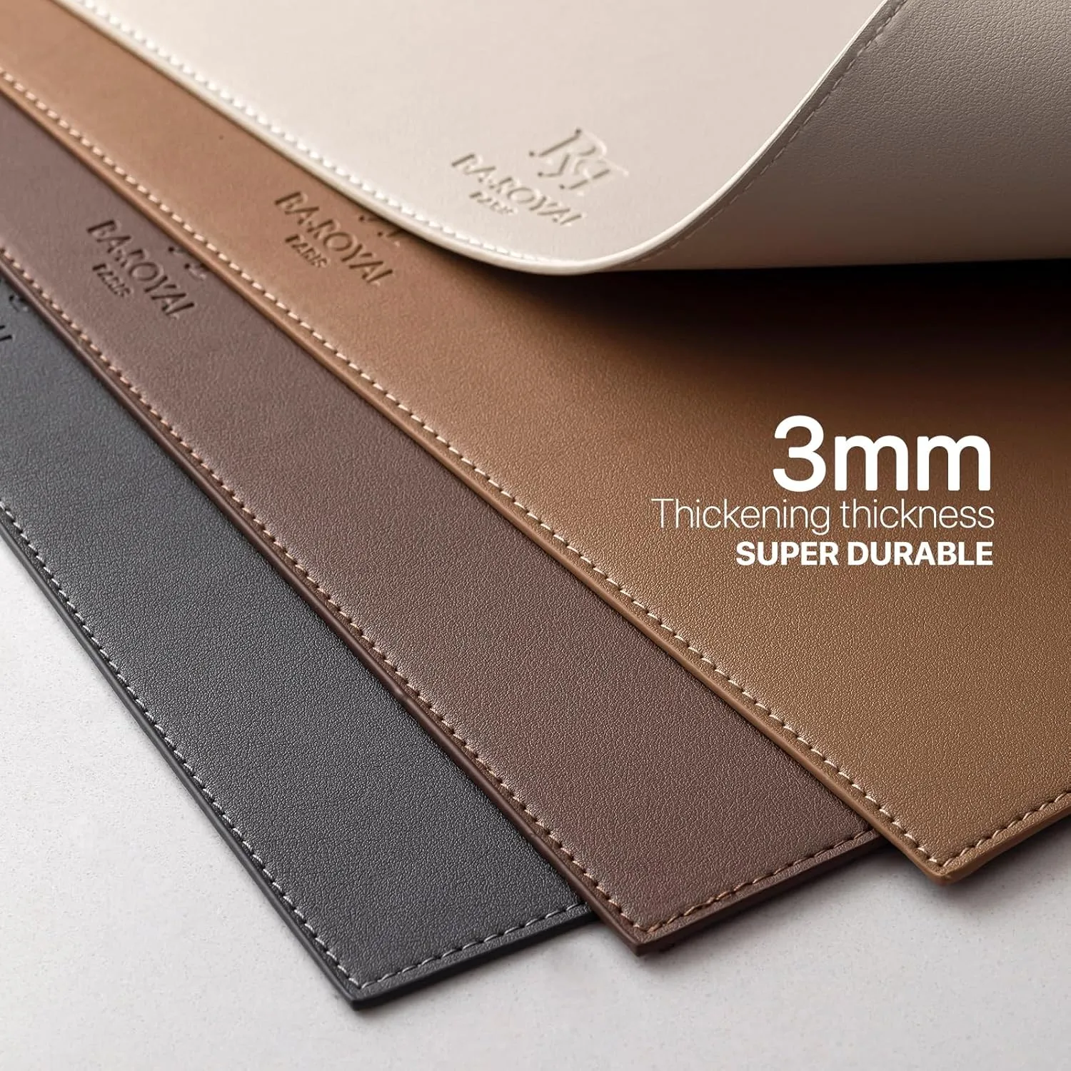 Faux Leather Placemats Set of 4 Vinyl Washable Wipeable Table Mats for Kitchen Dining Table Heat Resistant Waterproof Modern Indoor/Outdoor Placemats Non-Slip Easy Clean Place Mats (Dark Gray)