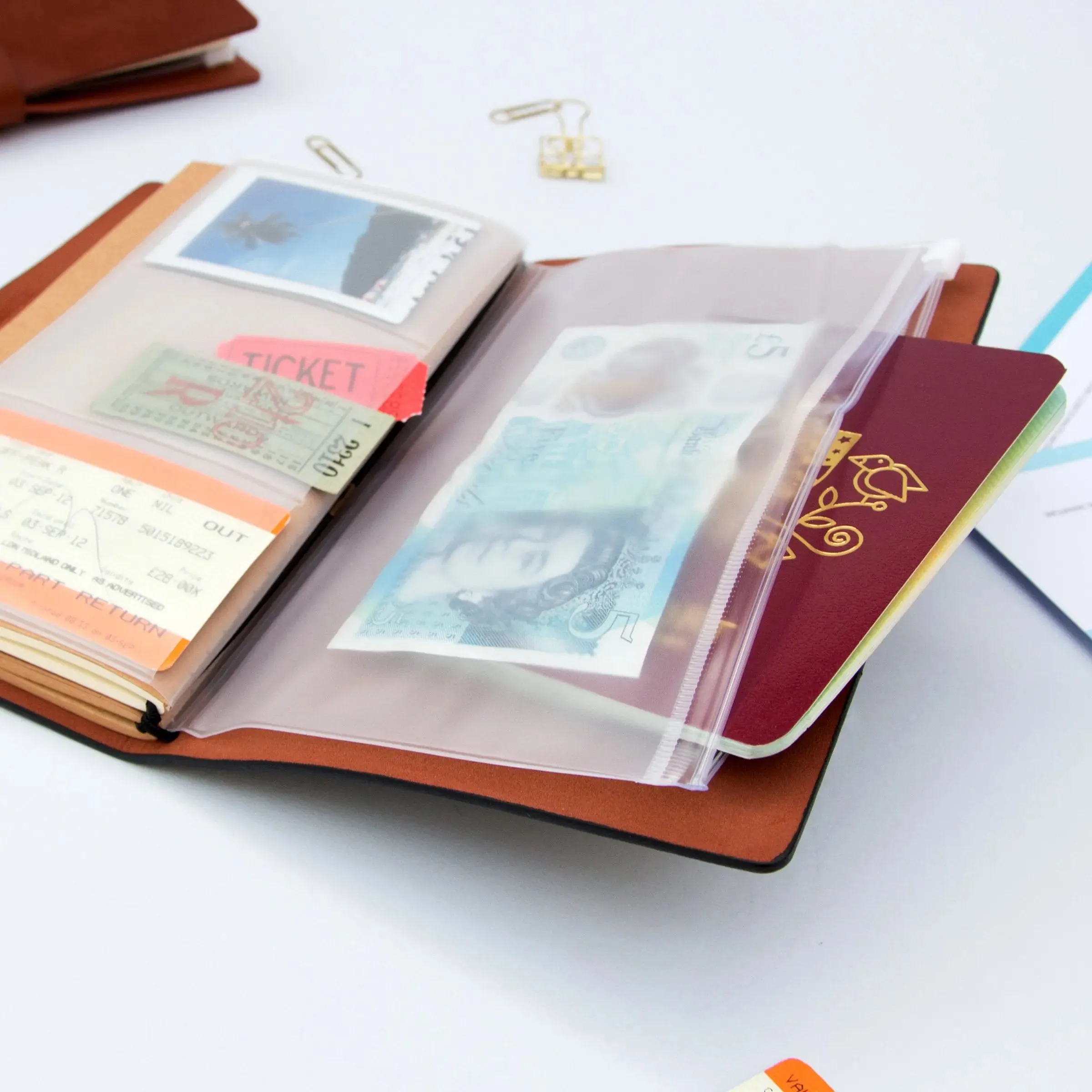 Faux Leather Travel Notebook - Black