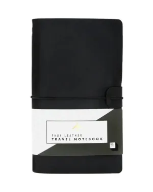 Faux Leather Travel Notebook - Black