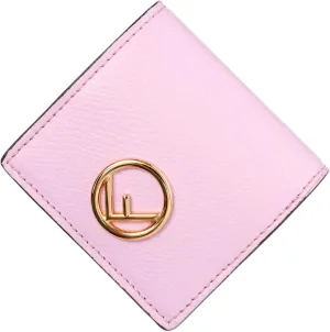 FENDI Calf Leather F logo Lavanda Pink Leather Coin Case 8M0459