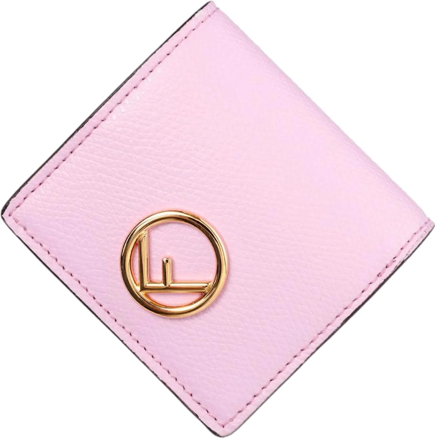 FENDI Calf Leather F logo Lavanda Pink Leather Coin Case 8M0459