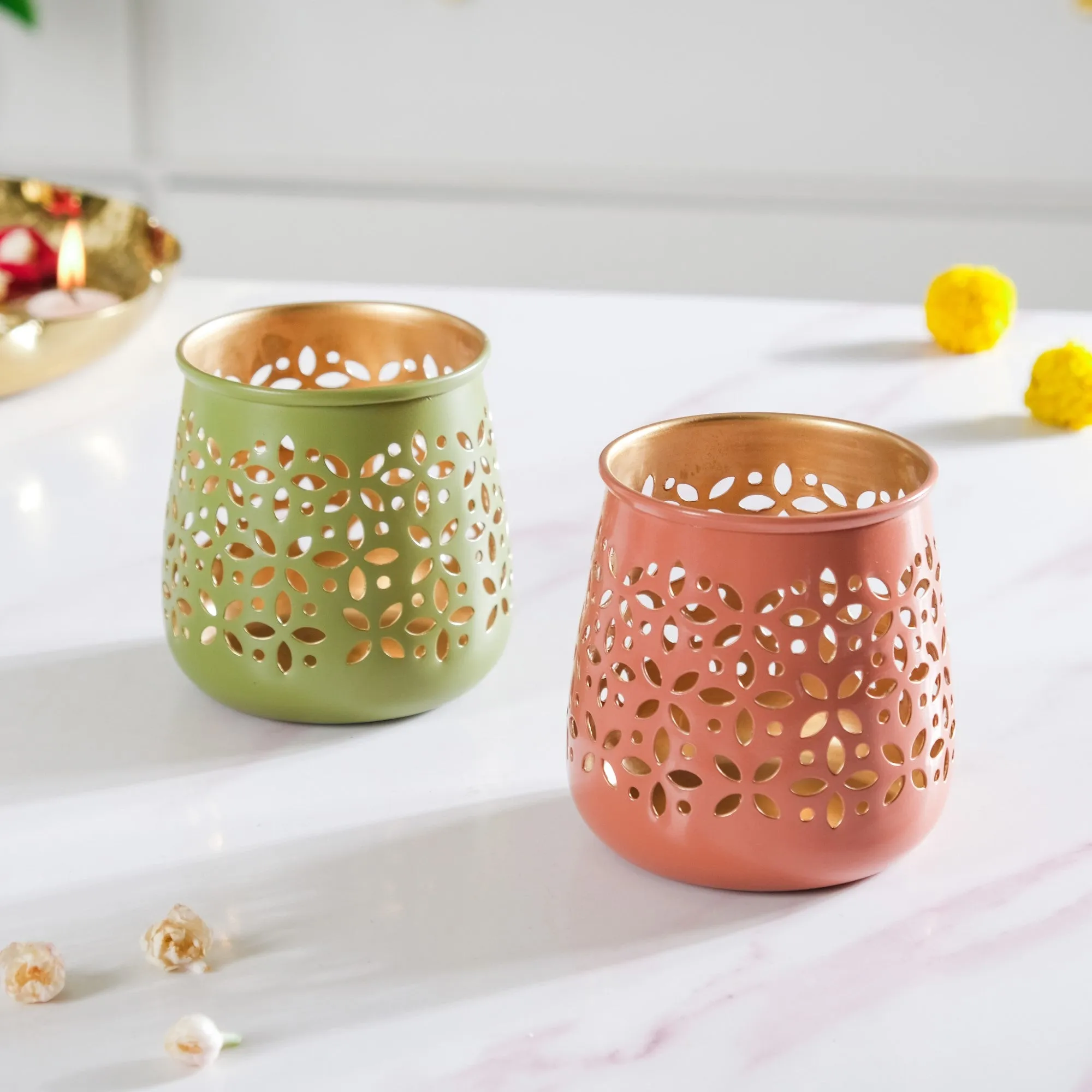 Festive Tealight Candle Holder Set Of 5