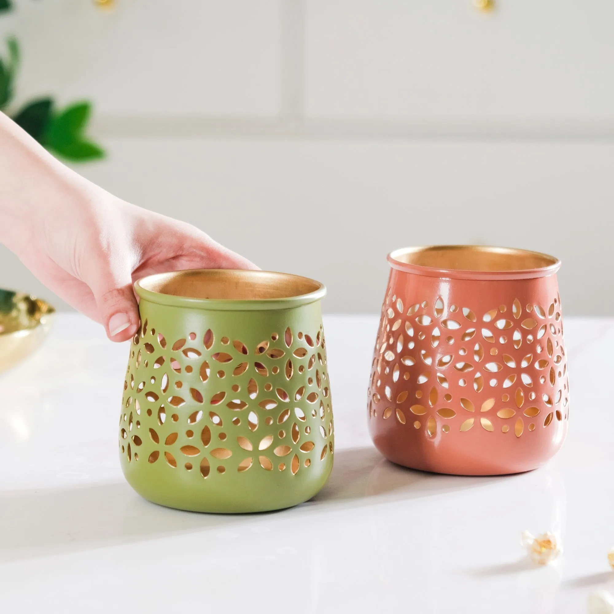 Festive Tealight Candle Holder Set Of 5