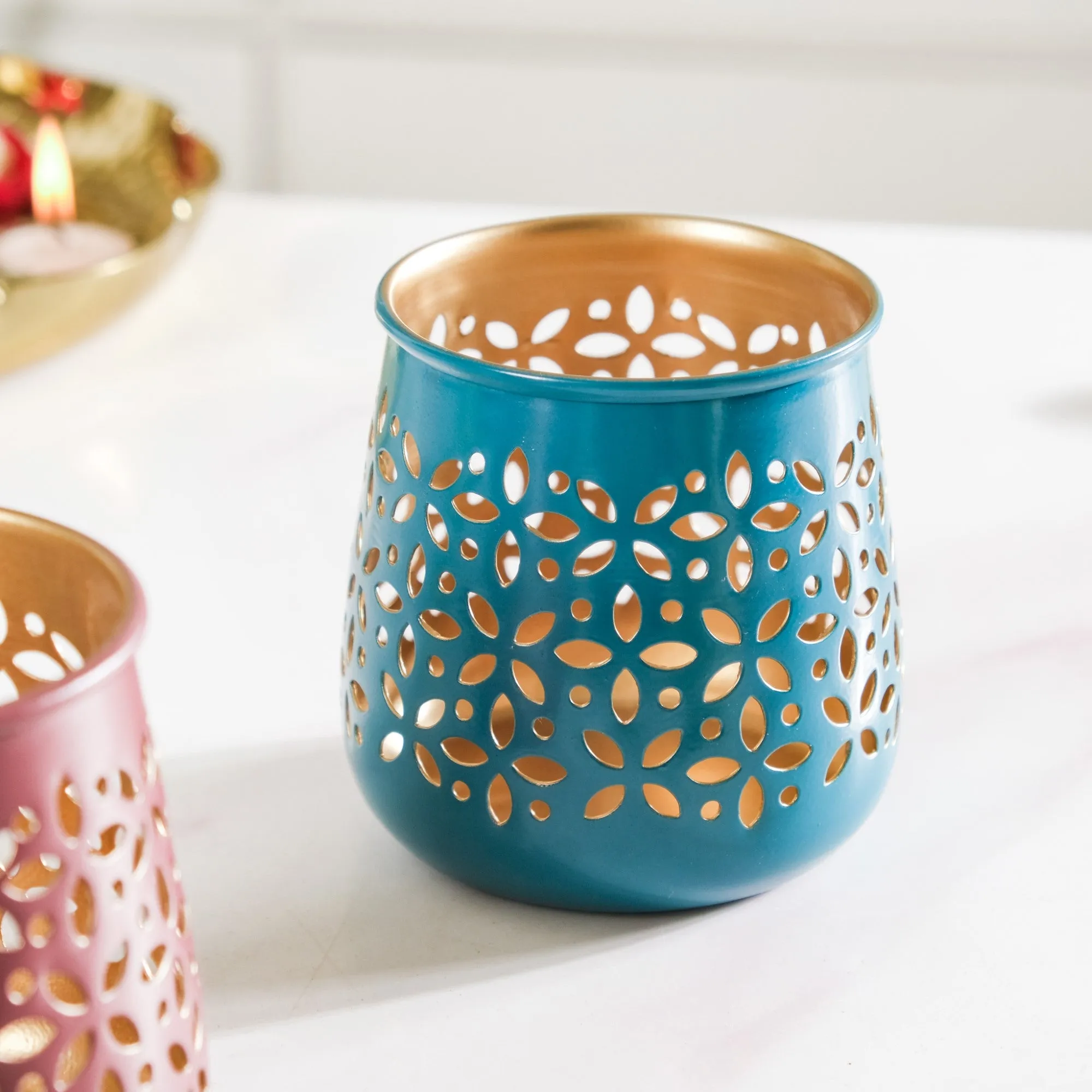 Festive Tealight Candle Holder Set Of 5