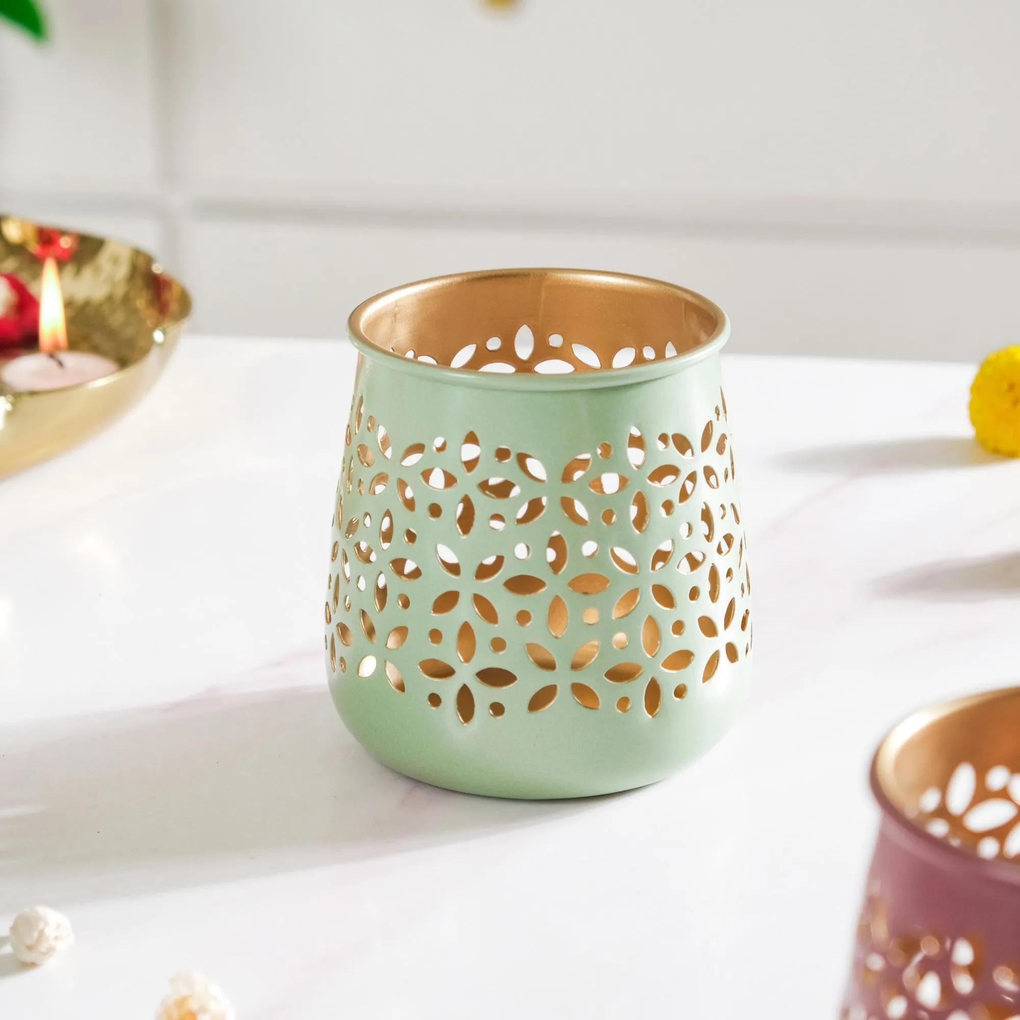 Festive Tealight Candle Holder Set Of 5