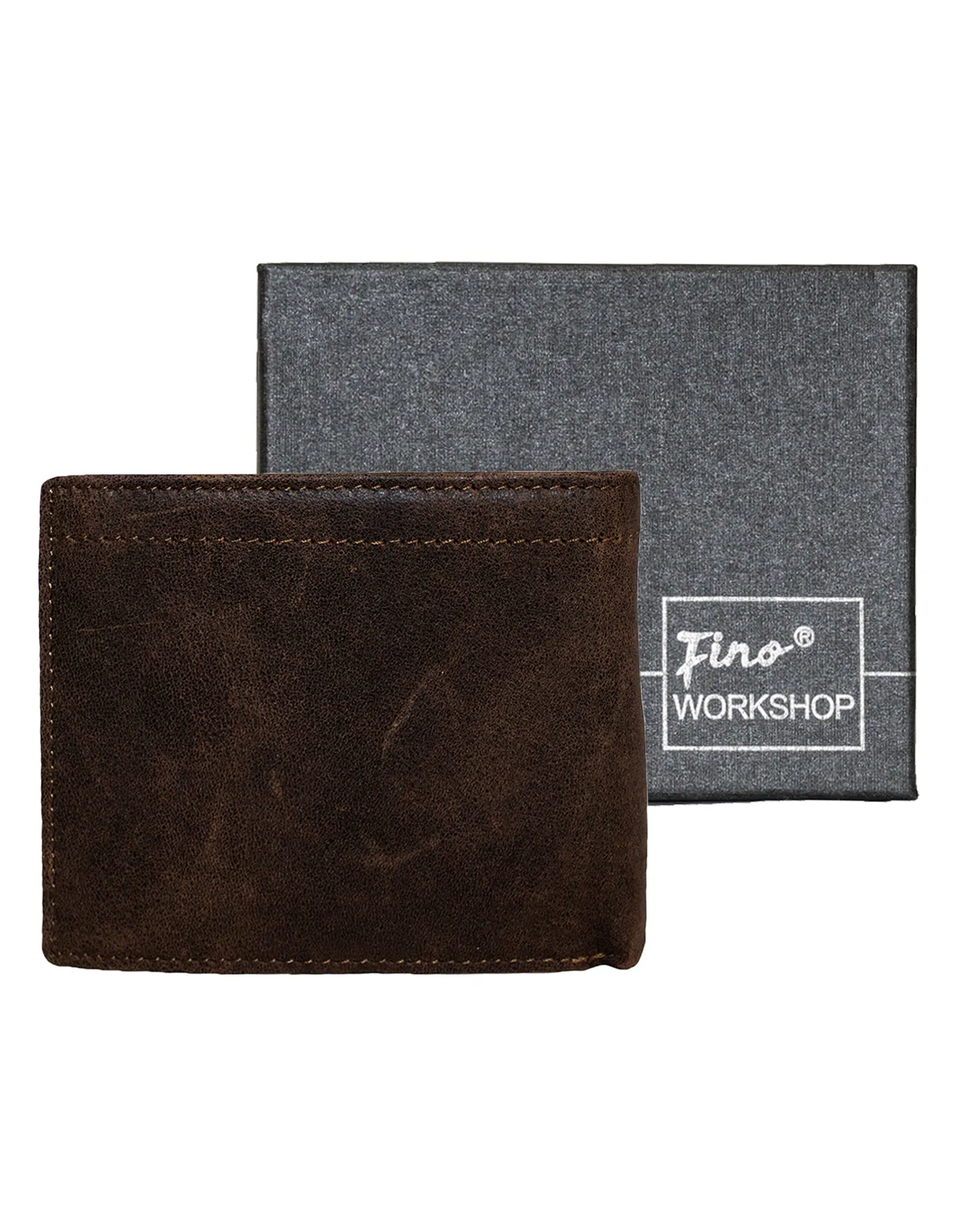 Fino HL-002/RYO Genuine Leather Rhino Wallet with SD Card Holder & Box
