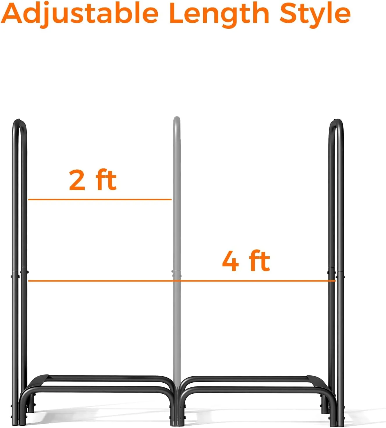 Firewood Rack，4ft Heavy Duty Fire Wood Storage Racks for Indoor Outdoor，Metal Log Holders for Firewood，Fireplace Wood Pile Storage Stacker Organizer, Black
