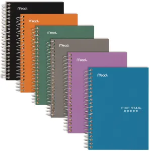 Five Star® Wirebound Notebook, 1-Subject, Medium/College Rule, Randomly Assorted Cover Color (80) 7.5 x 5.5 Sheets