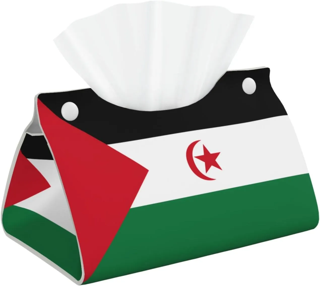 Flag of Western Sahara Table Decoration Tissue Bag, Leather Long Tissue Box Cover, Suitable for Bedside Table, Workbench Home