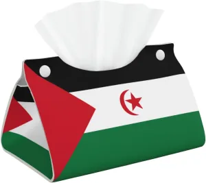 Flag of Western Sahara Table Decoration Tissue Bag, Leather Long Tissue Box Cover, Suitable for Bedside Table, Workbench Home