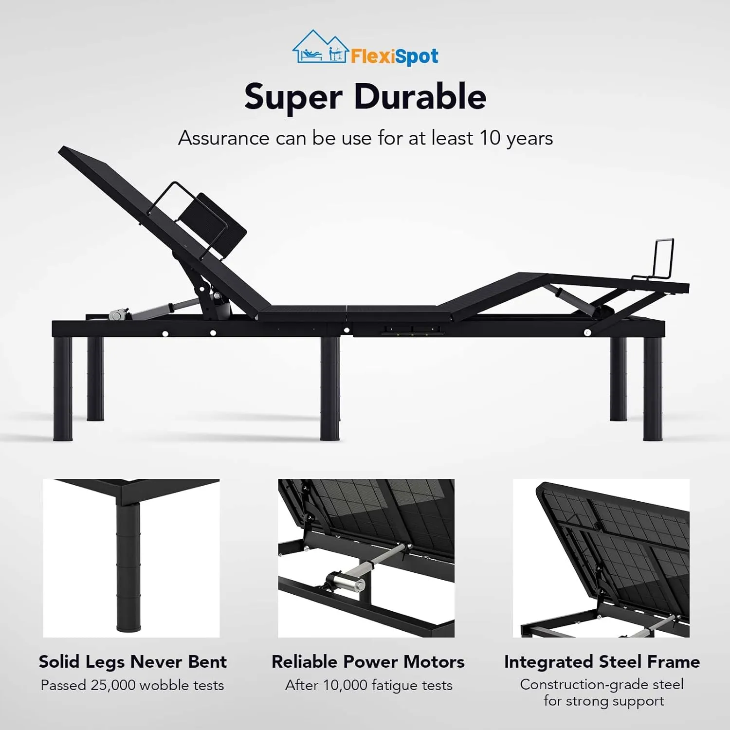 FLEXISPOT S3 Adjustable Bed Frame Base Queen, Wireless, 5 Minutes Quick Assembly, Zero Clearance, Zero Gravity, Whisper Quiet Durable Motor, Mattress Holder, Anti Snore.
