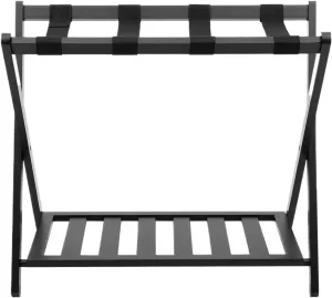 Floor Standing Luggage Rack with Shoes Shelf Suitcase Stand for Hotel Travel Home Heavy Duty Extra Wide Shelf Shoes for Luggage