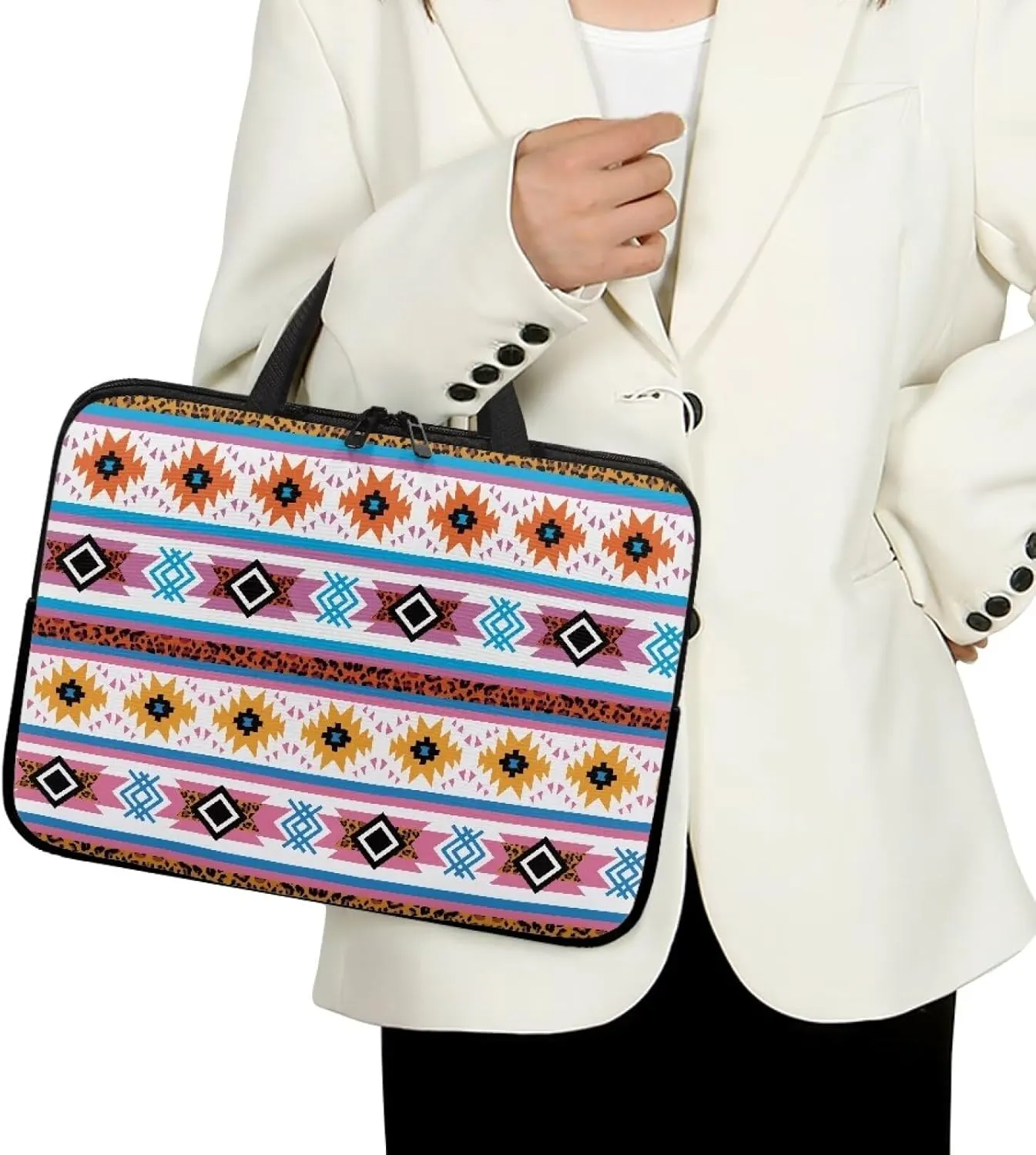 Floral Laptop Tote Bag 15.6" for Women，Fashion Laptop Bag with Handle Laptop Messenger Bag 17.3"