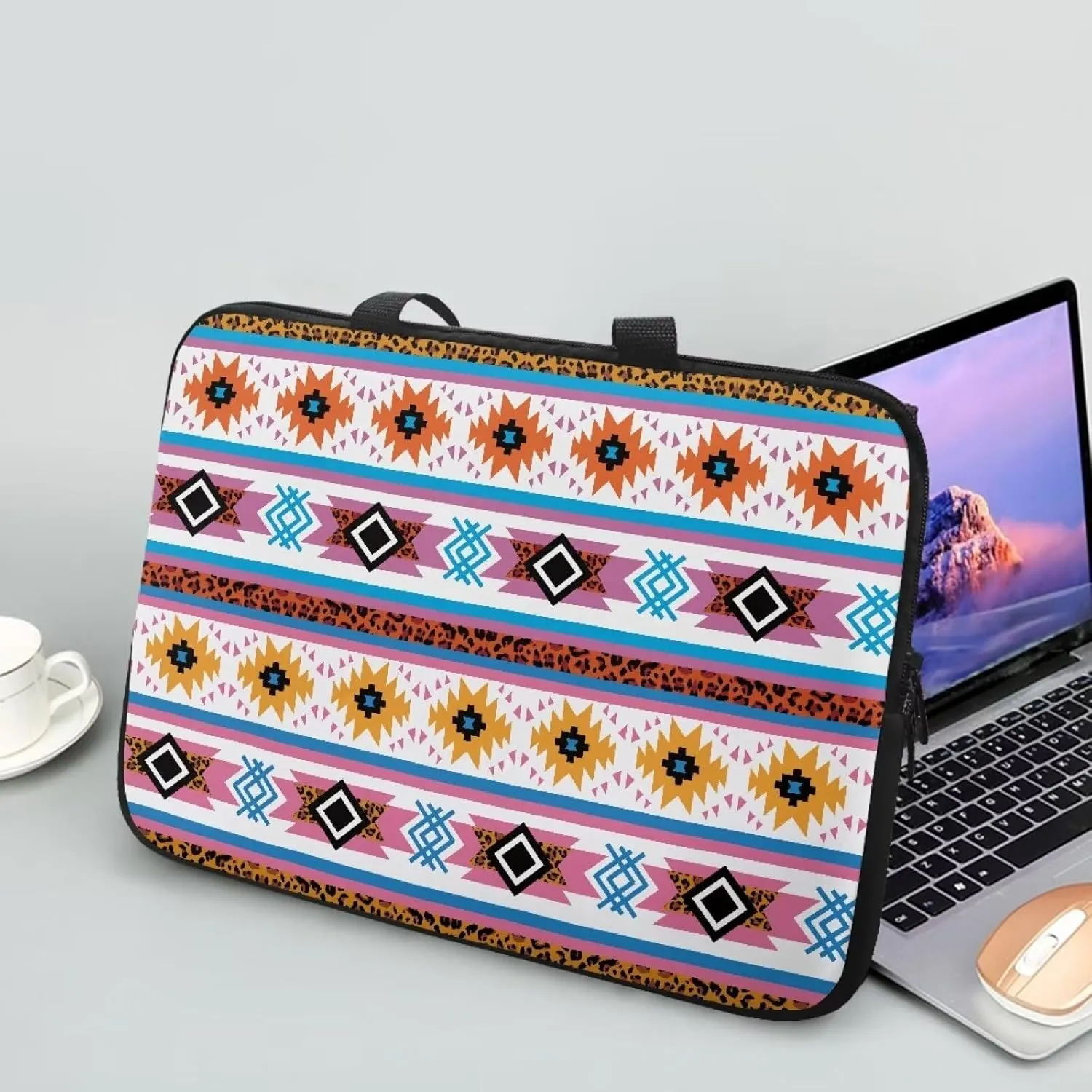 Floral Laptop Tote Bag 15.6" for Women，Fashion Laptop Bag with Handle Laptop Messenger Bag 17.3"
