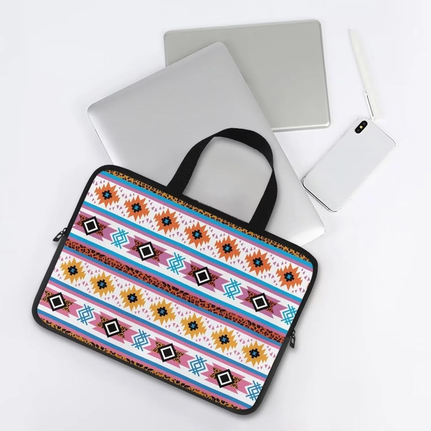 Floral Laptop Tote Bag 15.6" for Women，Fashion Laptop Bag with Handle Laptop Messenger Bag 17.3"