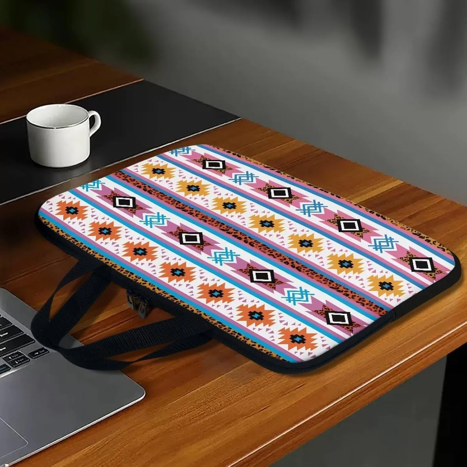 Floral Laptop Tote Bag 15.6" for Women，Fashion Laptop Bag with Handle Laptop Messenger Bag 17.3"