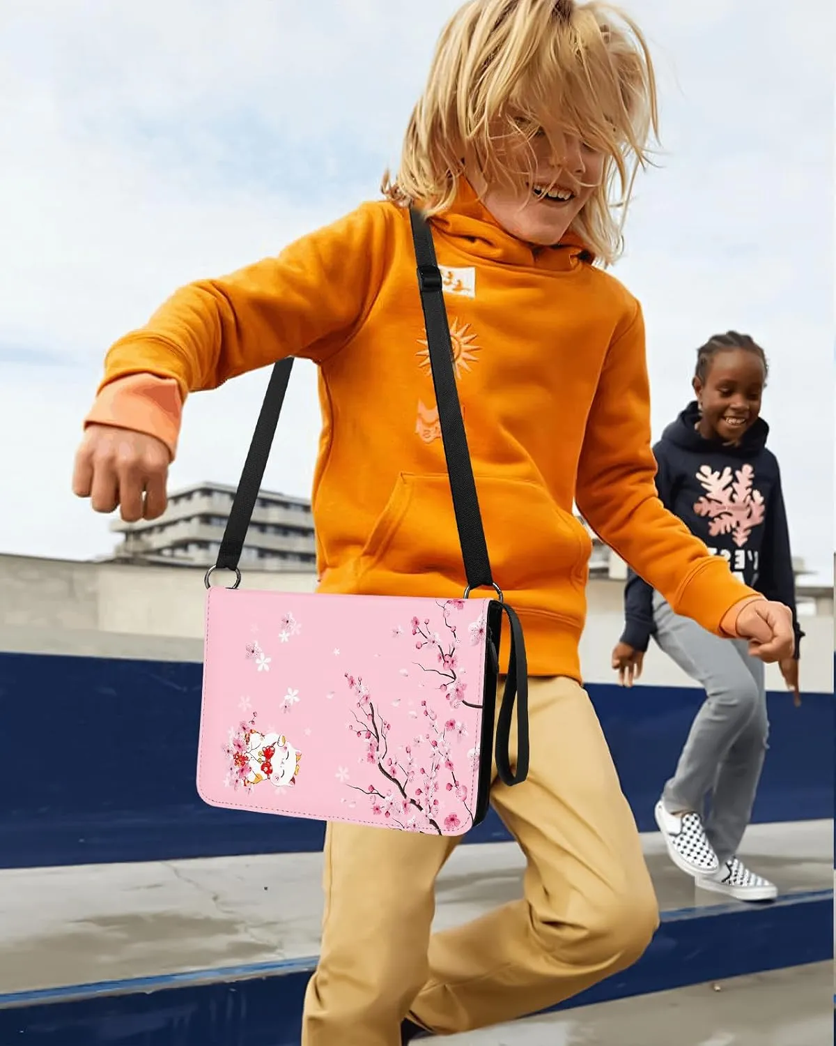 for Card Binder with 440 Pockets 4 Pocket - Trading Card Collection Album Folder for Kids Girls Girly Boys Teens for Sports Cards Game Cards with Zipper Hand Carrying, Sakura Cat