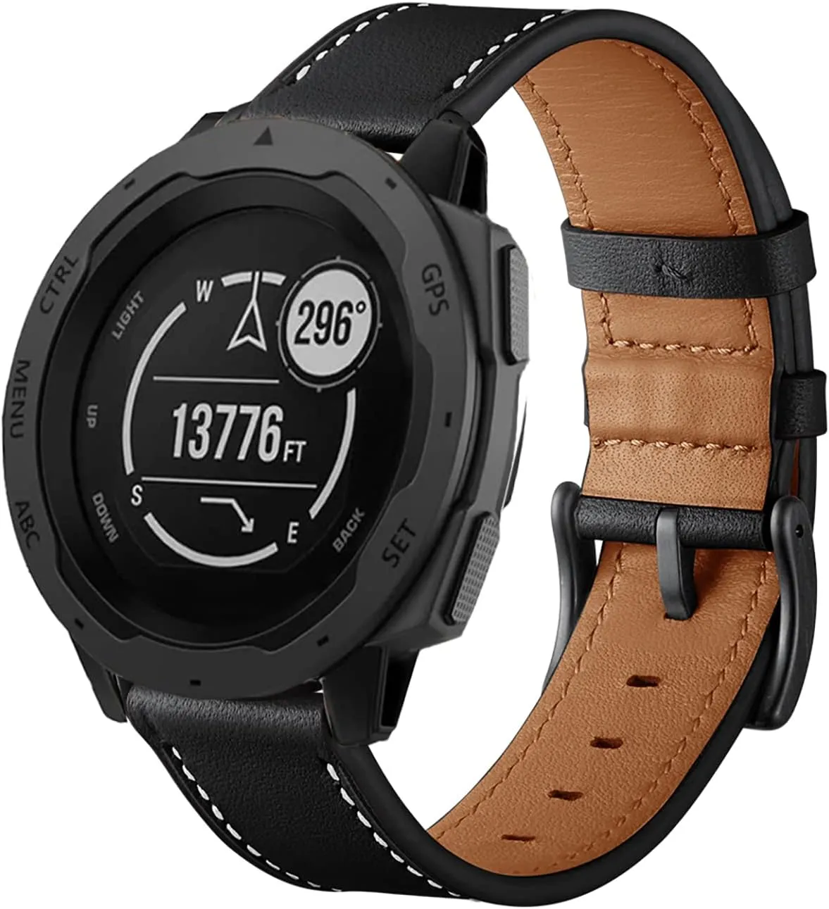 for Garmin Instinct/2 Solar Watch Bands, Leather Replacement Bracelet Strap Wristband Women Men for Garmin Instinct Tactical/Esports/Solar/Tide